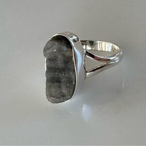 NWOT Sundance Fairy Dust Ring, Desert Rose Druzy, Sterling Silver